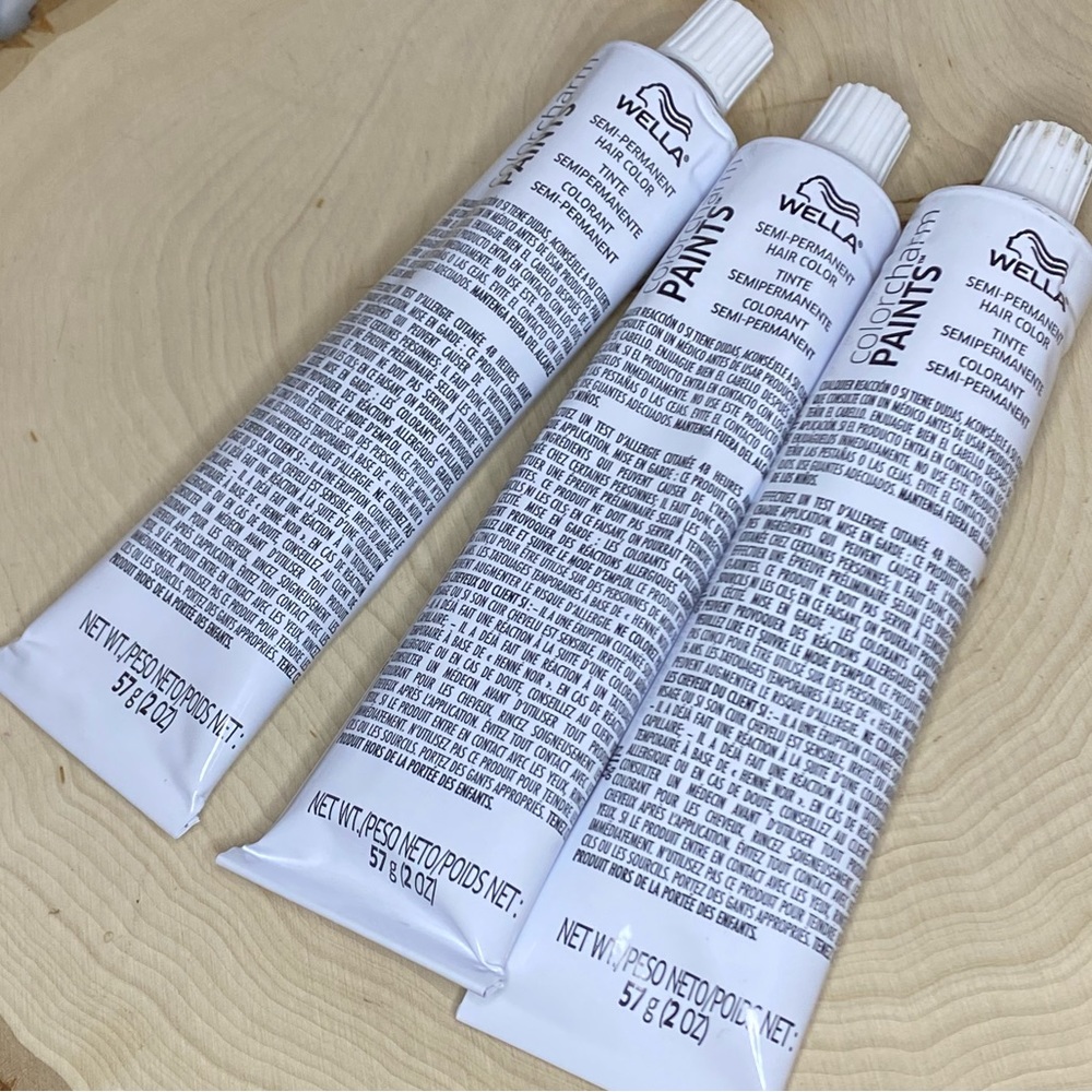 (3) Wella Color Charm Paints Semi- Permanent Hair Color, Clear Transparent